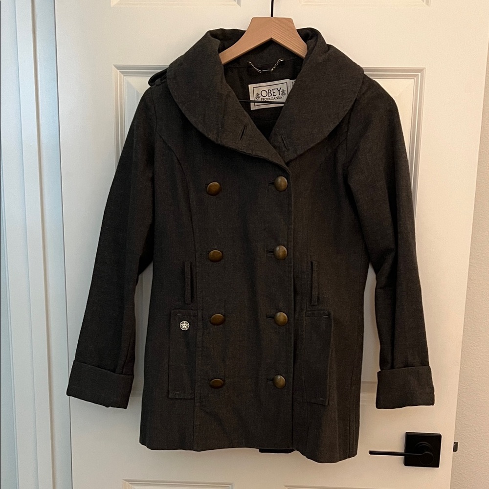 Obey Dark Gray Pea Coat